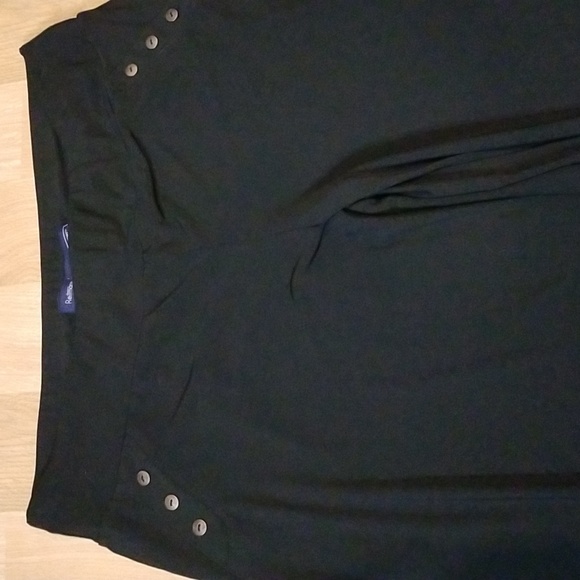 Reitmans petites black pull on wide leg pants with gold buttons size 16p EUC - Picture 6 of 8